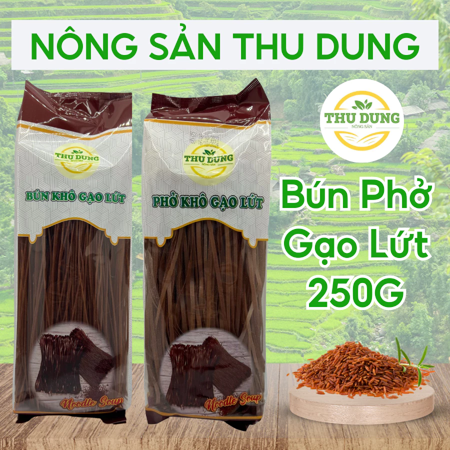 Set Bún Phở Gạo Lứt Đỏ Đen Ăn Kiêng Thu Dung 500g Loại 1 - Bún Phở Gạo Lứt Khô Eat Clean Cho Người Giảm Cân