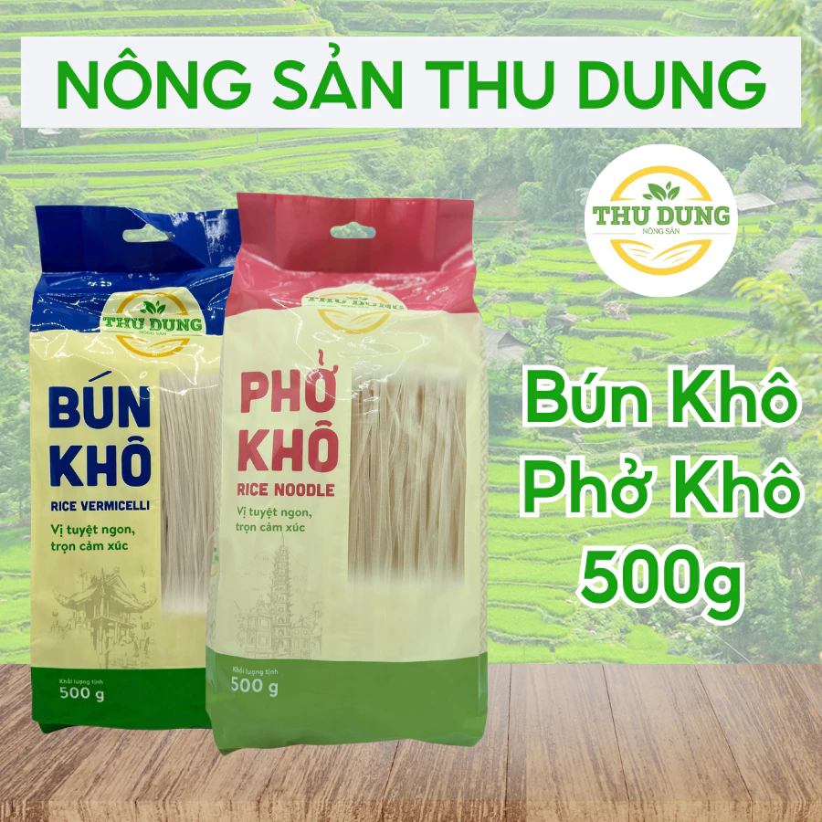 Set Phở Khô Bún Khô Thu Dung Food - Bánh Phở Khô Bún Khô Dai Mềm Thơm Ngon Đậm